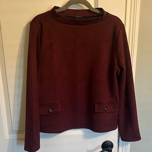 Ann Taylor Rich Burgundy Suede Sweatshirt